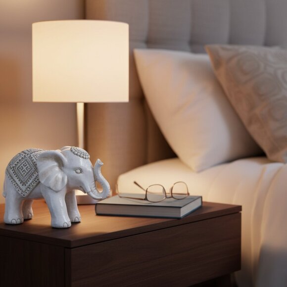 Tribal Carved Elephant Home Decoration Table Decor Resin Figurine Gift Keepsake - Picture 3 of 6